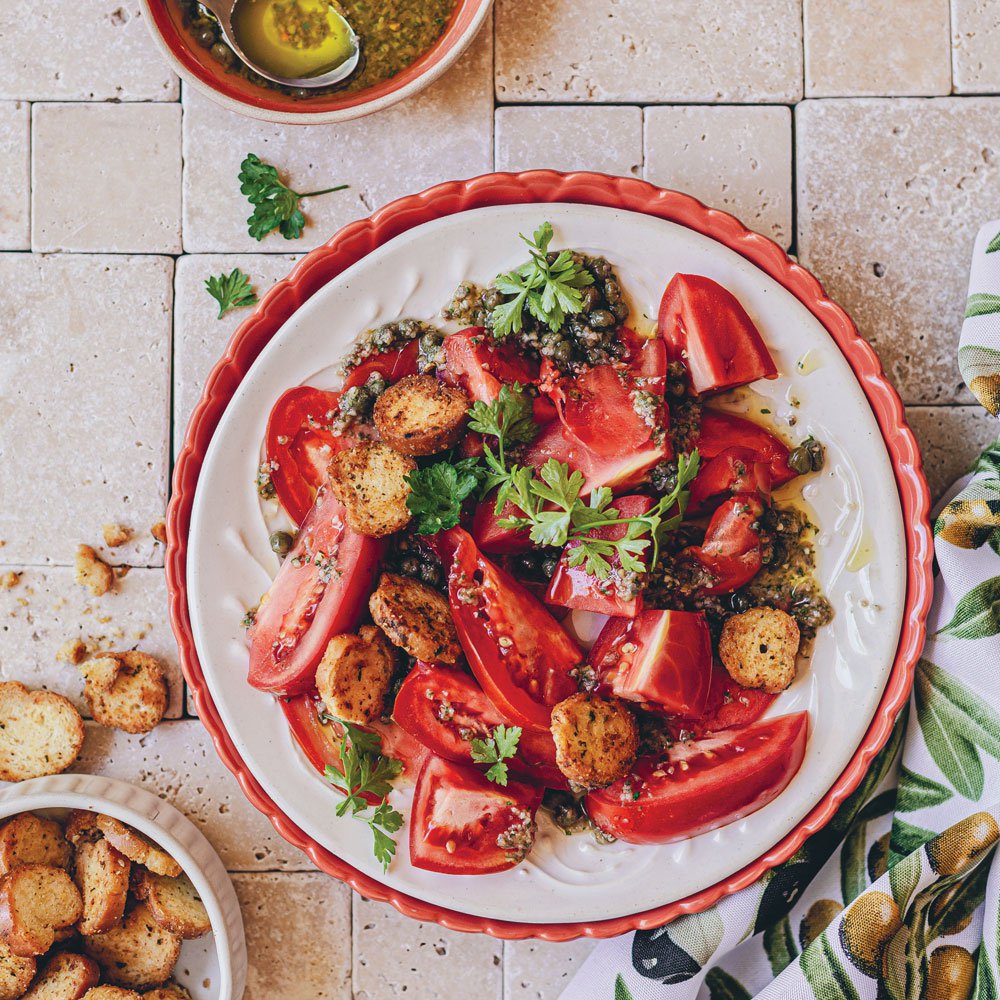 Tomato salad with salsa di acciughe