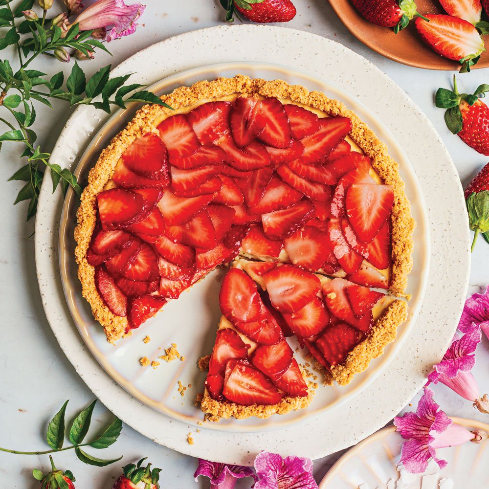 Tropical strawberry tart