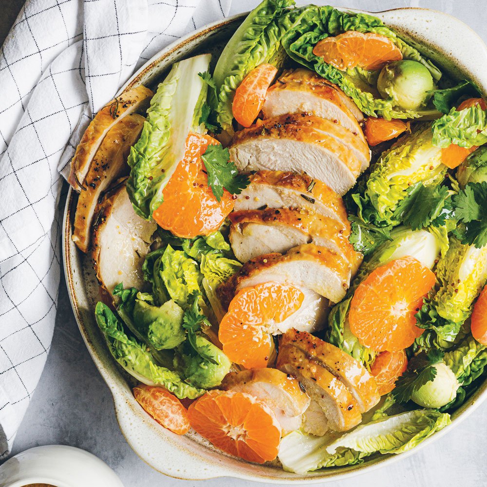 Turkey salad with clementine dressing
