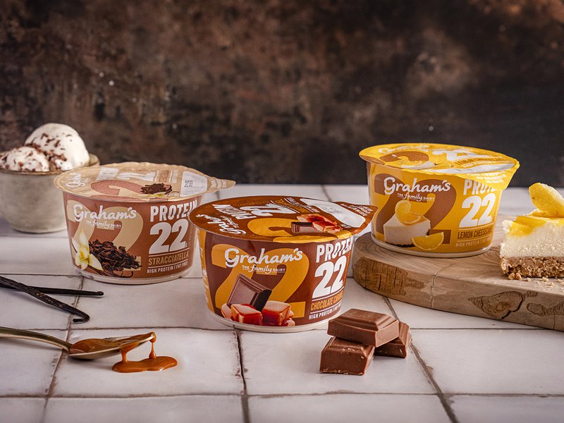 Carol and Robert │ Protein 22 is a deliciously smooth, dessert yoghurt that is naturally high in protein and fat-free │ An old-fashioned glass milk bottle │ Stirling Castle sits atop an intrusive crag │ The original Graham family homestead