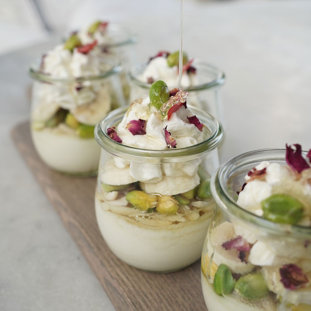 Chef Wadad Zarzour’s honey and semolina pudding (Layali lubnan)