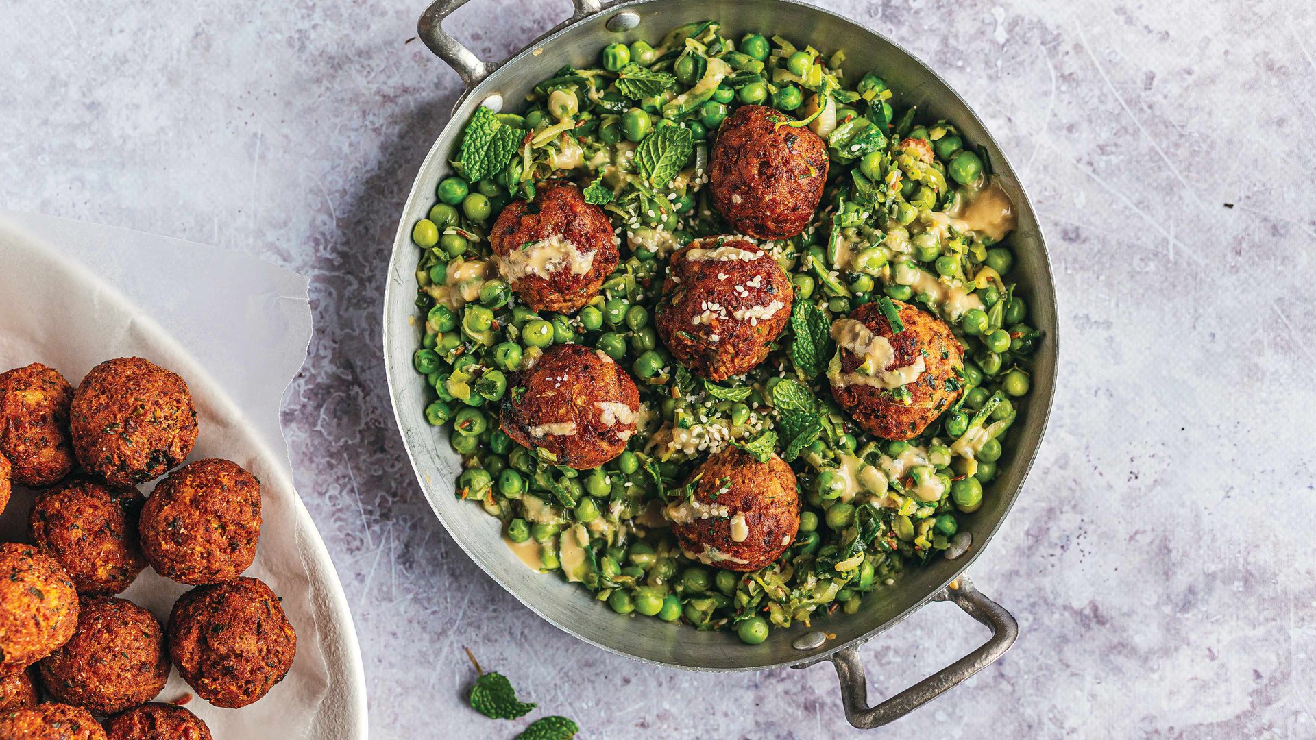 White bean and cauliflower falafels