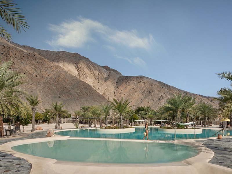 Saltwater pool | Experience fine dining under the stars at Sense on the Edge | Zighy Bay’s artisanal cheese factory crafts six cheeses including Cheddar, brie and thyme-infused goat’s cheese | With direct access to the beach and gorgeous sunrise views over the bay, a beachfront pool villa offers the perfect sanctuary for a relaxed holiday | Learn to make delicious falafel, muhammara and more at the Arabic cooking class