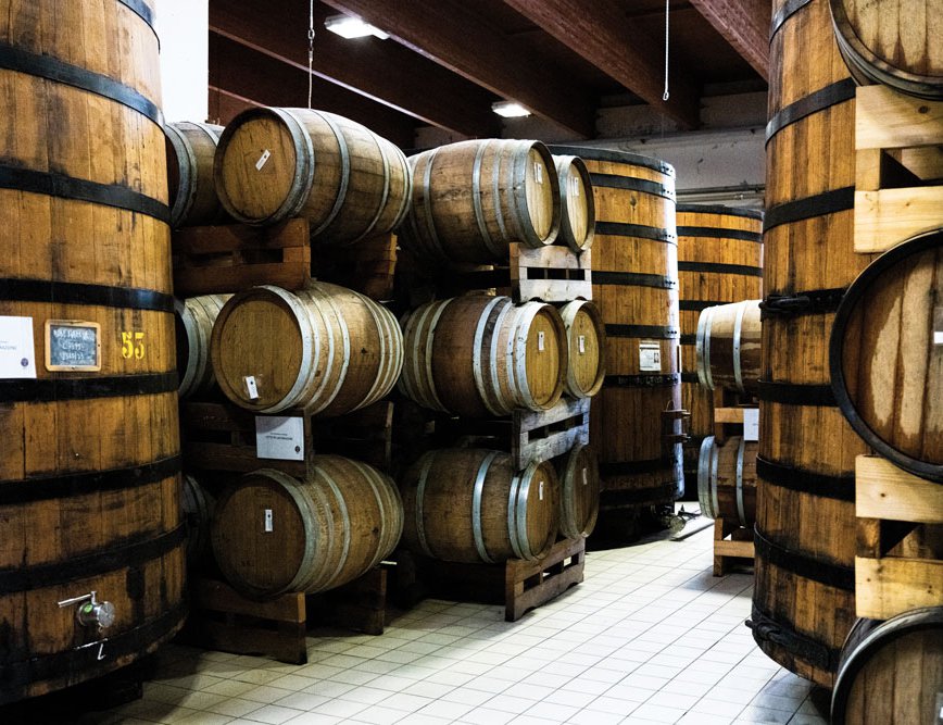 Modena balsamic vinegar is aged in residue-rich barrels made from oak, chestnut and juniper wood