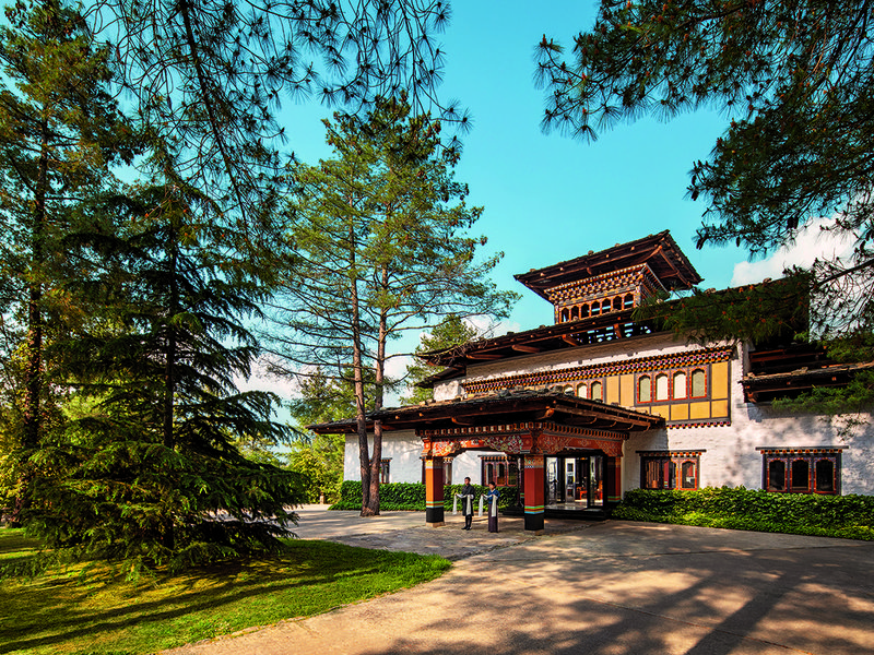 The main lodge at COMO Uma Paro | Khamsum Yulley Namgyal Chorten | COMO Uma Punakha sits seamlessly atop terraced rice paddies