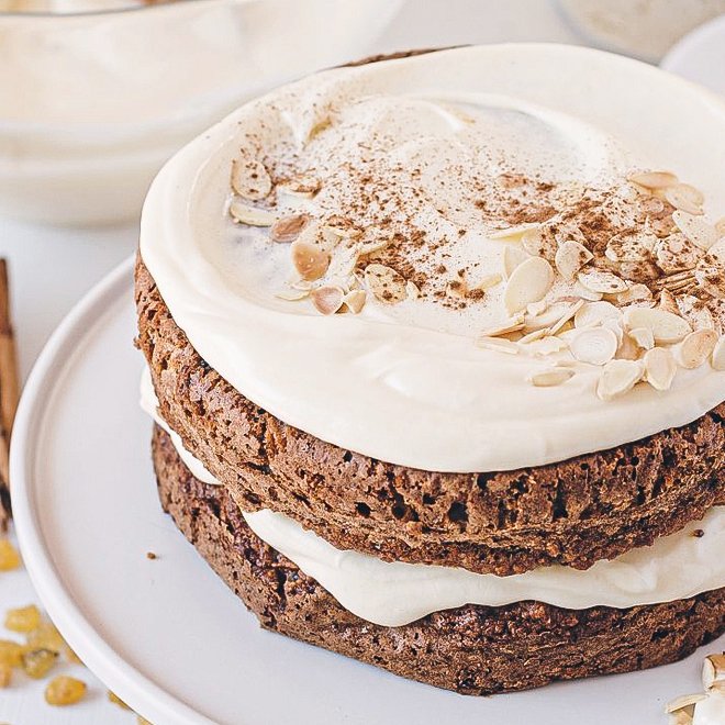 Gluten-free carrot cake with yoghurt frosting