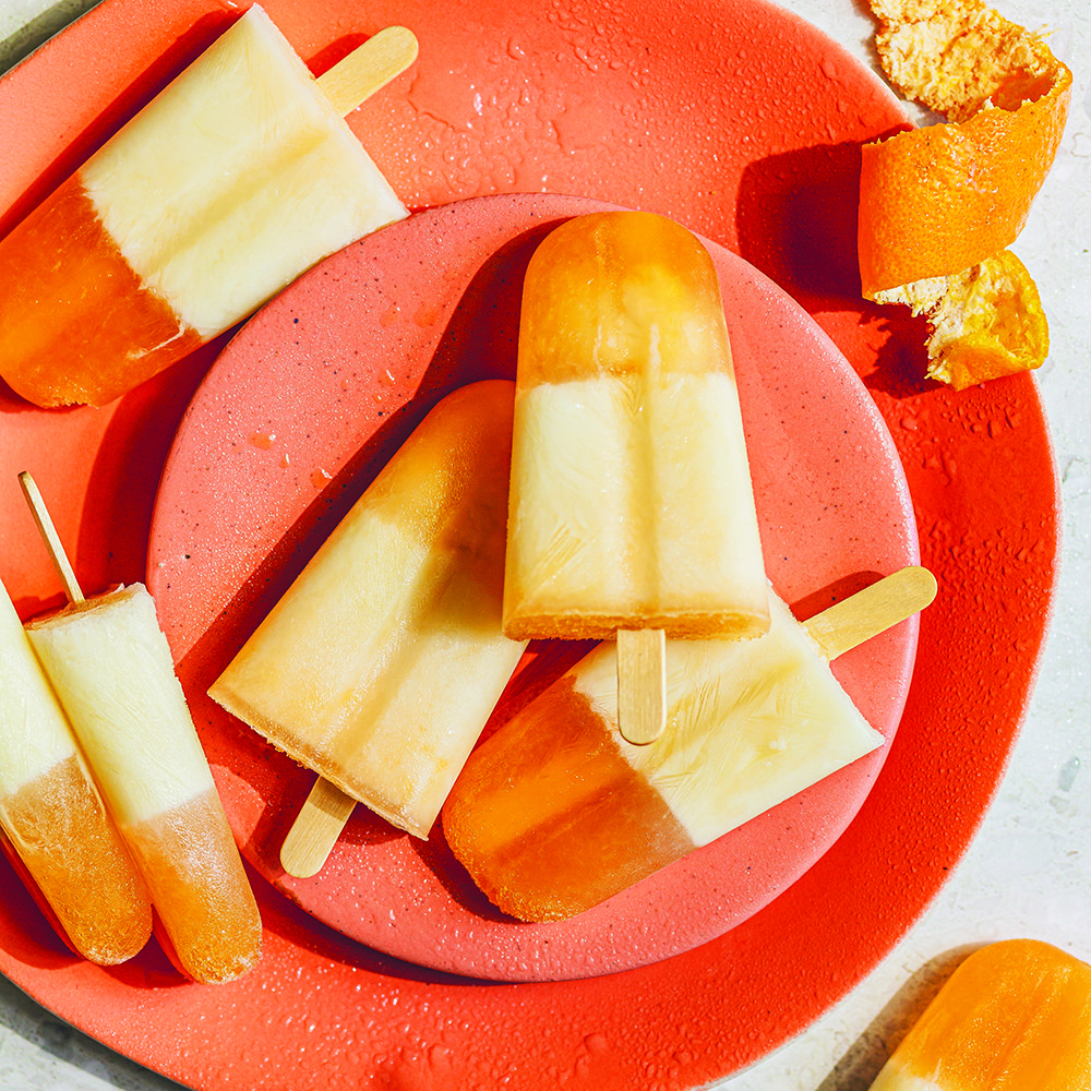 مصاصات مثلجة بنكهة برتقال كليمن غولد والليتشي