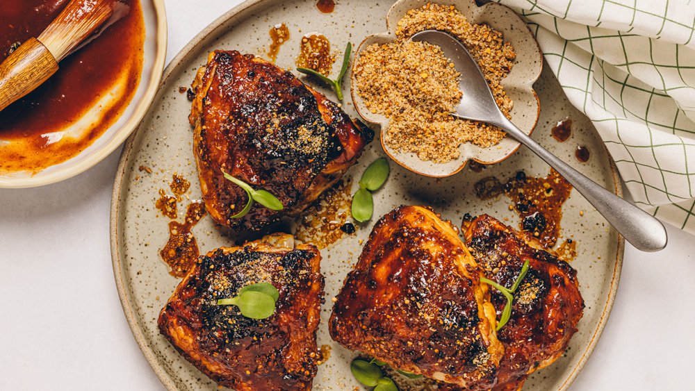 Sweet ‘n’ sticky BBQ chicken thighs