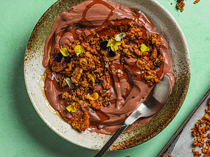 Walnut granola with chocolate yoghurt and cherries | Our new SpinneysFOOD Fat-Free and Full-Fat Greek yoghurts | Use Greek yoghurt to make tzatziki, which is great as a sauce or a dip