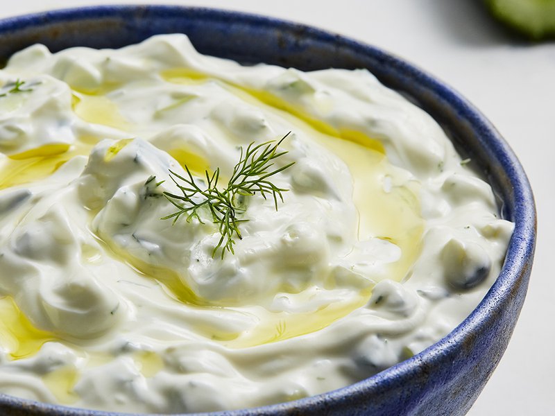 Walnut granola with chocolate yoghurt and cherries | Our new SpinneysFOOD Fat-Free and Full-Fat Greek yoghurts | Use Greek yoghurt to make tzatziki, which is great as a sauce or a dip