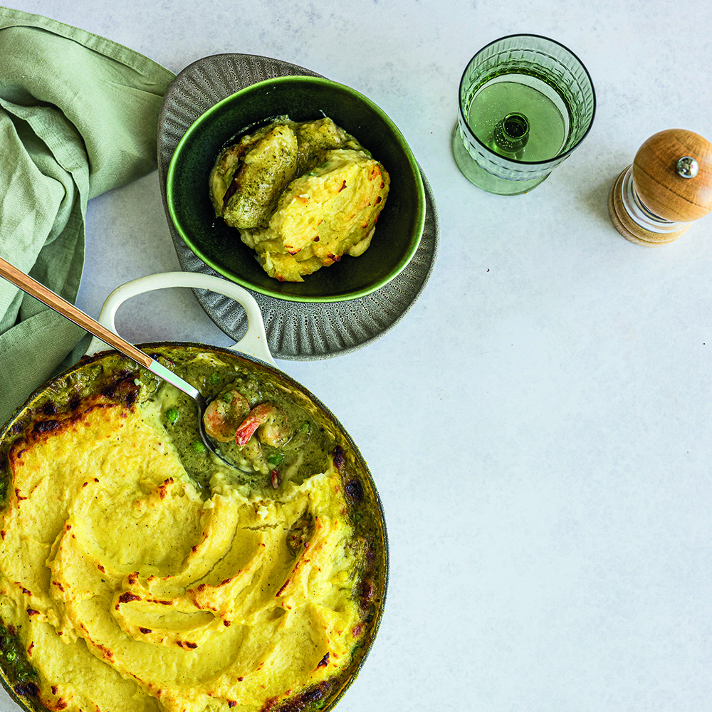 فطيرة الروبيان والسمك بالأعشاب