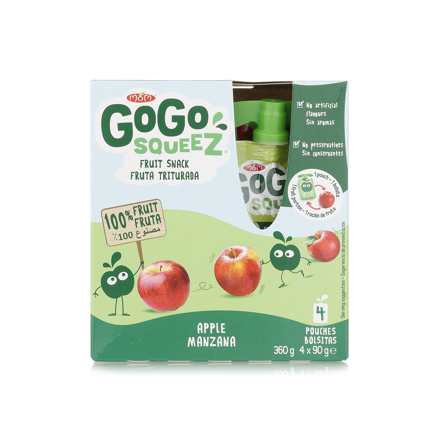 Materne Gogo Squeez Apple Puree Pouches 4 x 90g