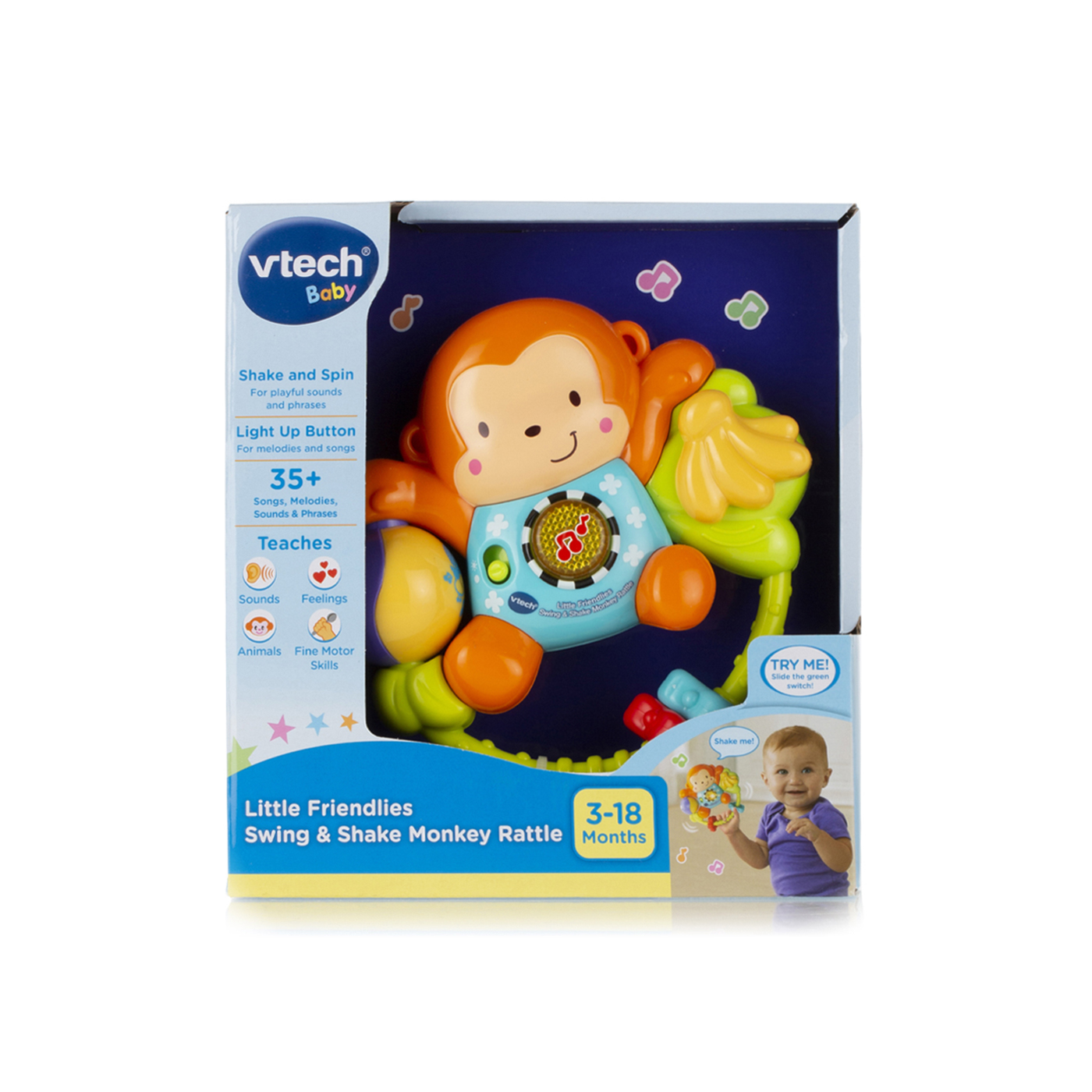 Vtech Lil' Critters Singin' Monkey Rattle 3-24 months - Spinneys UAE