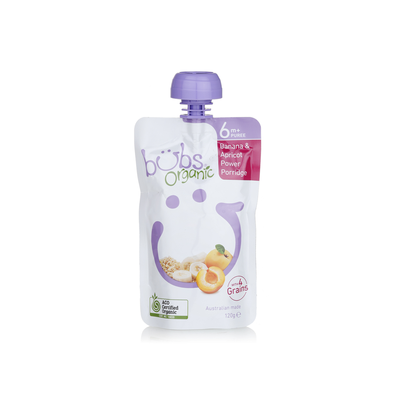 Bubs Organic Banana & Apricot Powder Porridge Pouch 6+ Months 120g