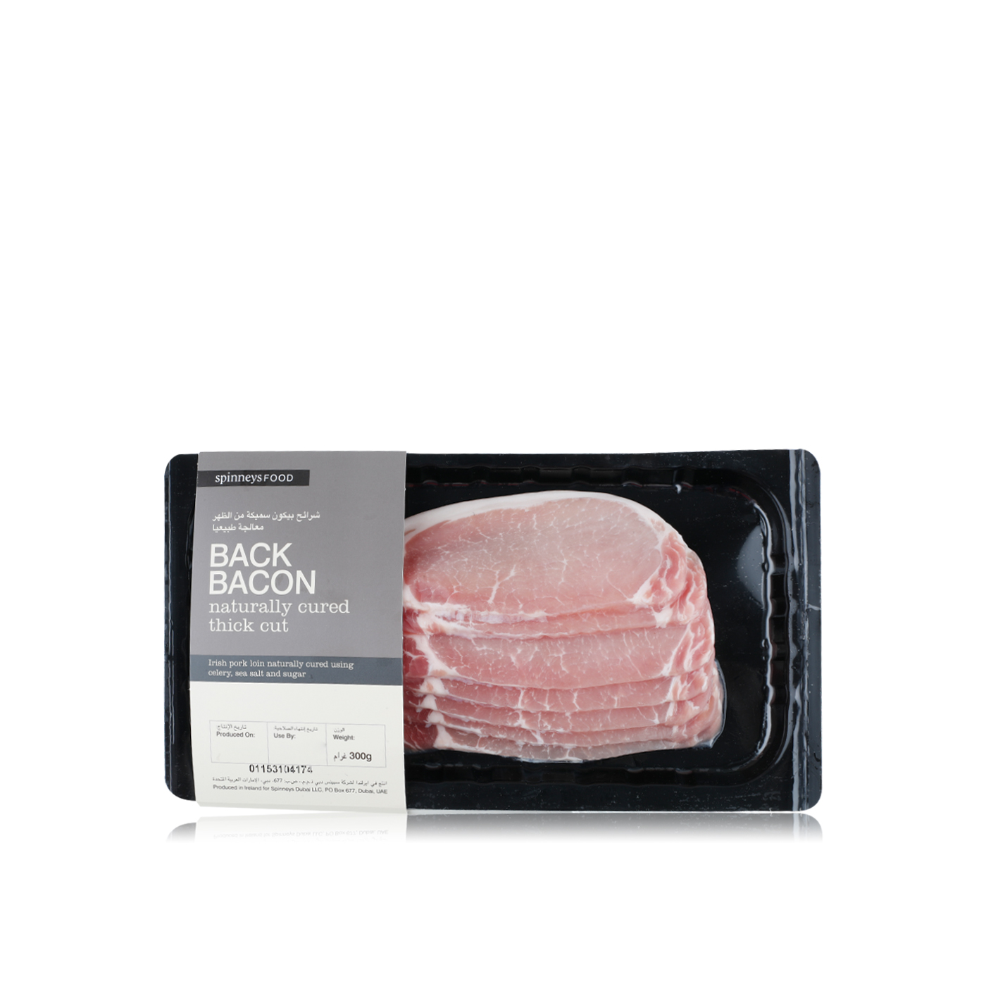 Spinneysfood Dry Cured Unsmoked Thick Back Bacon 300g