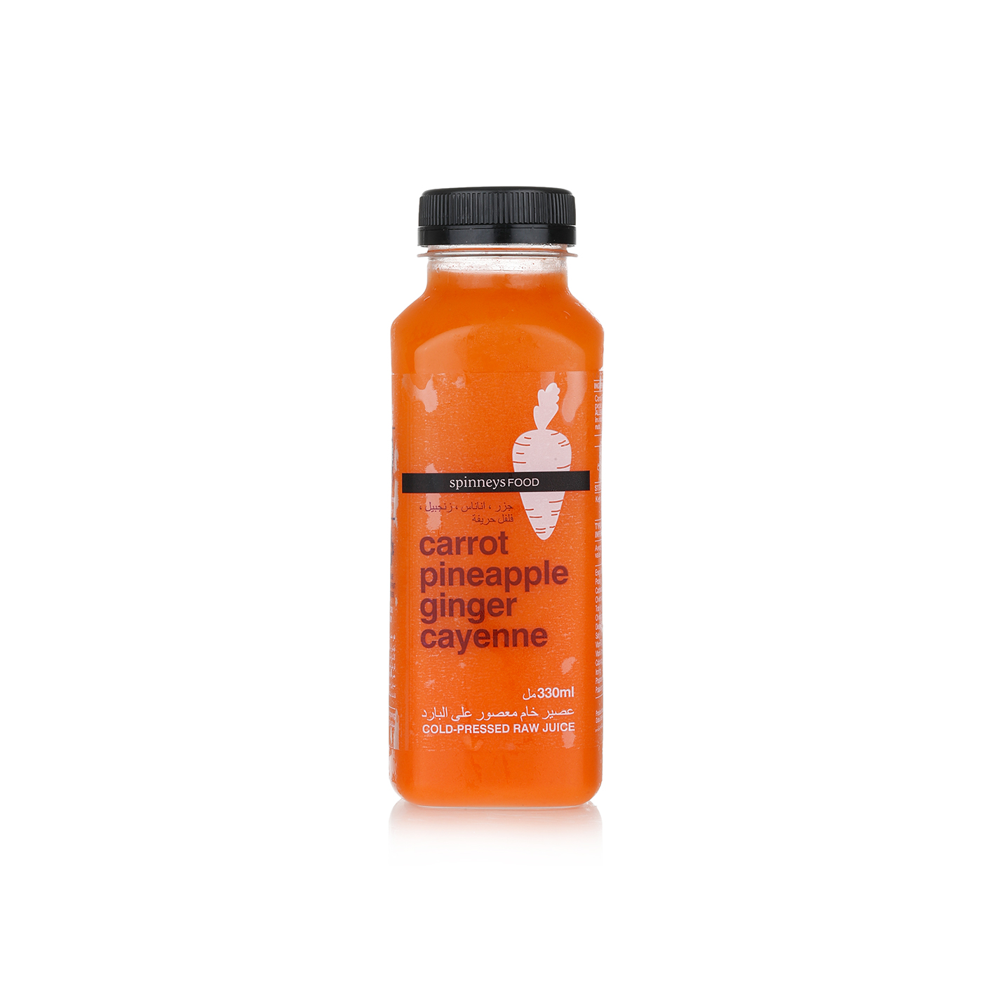SpinneysFOOD carrot, pineapple, ginger and cayenne juice 330ml