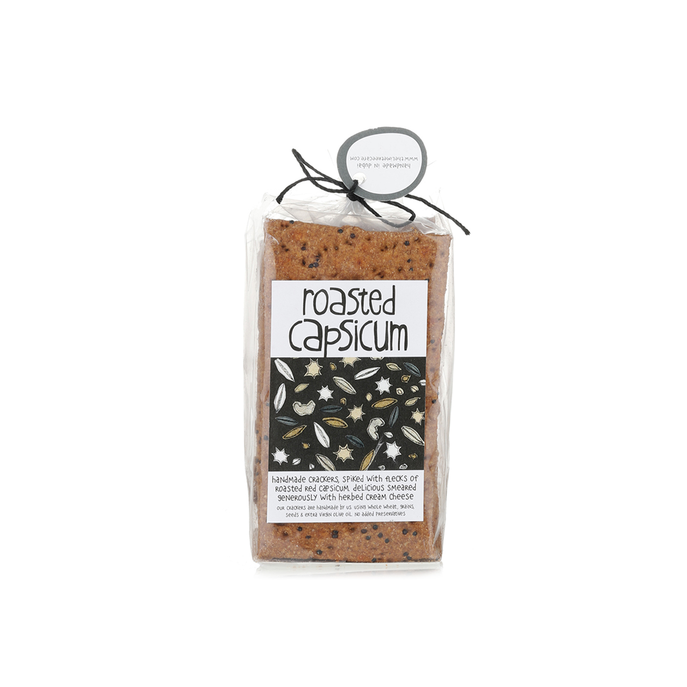 Lime Tree Cafe Artisan Seeded Crackers Roasted Capsicum