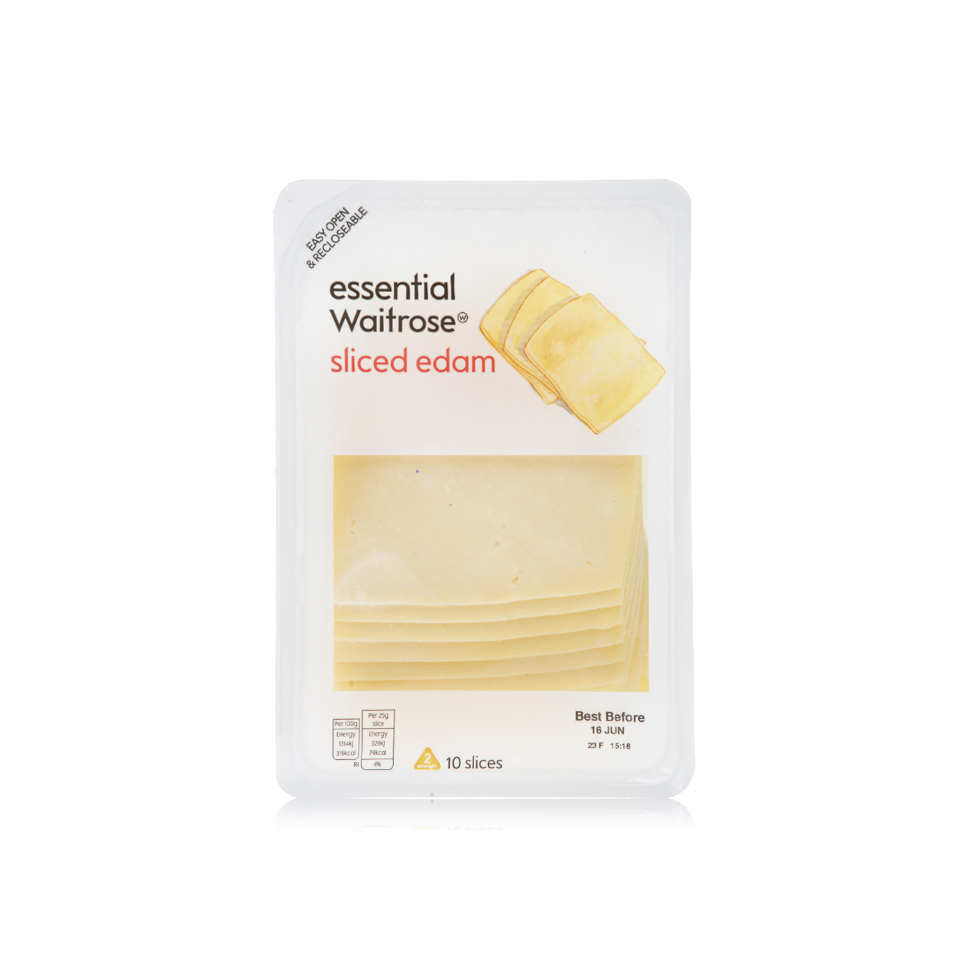 Essential Waitrose sliced edam cheese 250g - Spinneys UAE