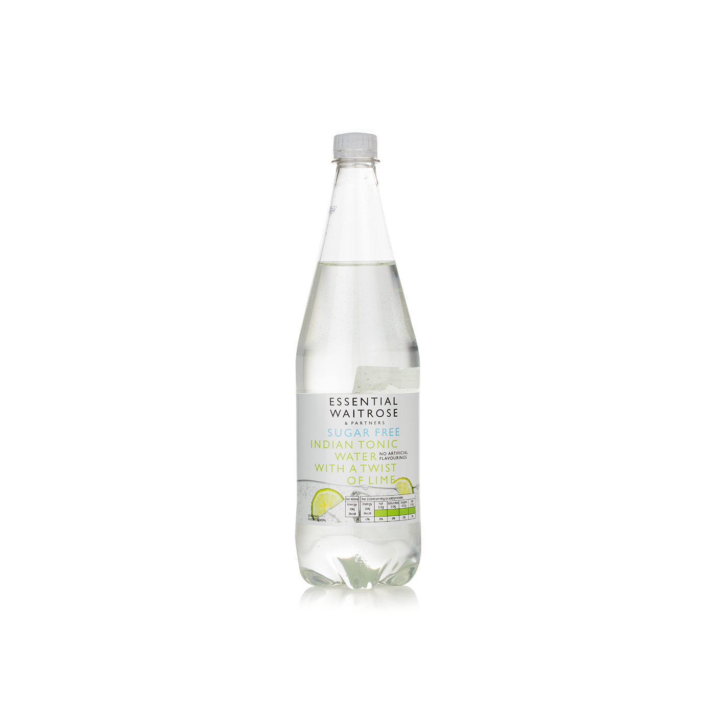 Essential Waitrose sugarfree Indian tonic water with lime 1ltr