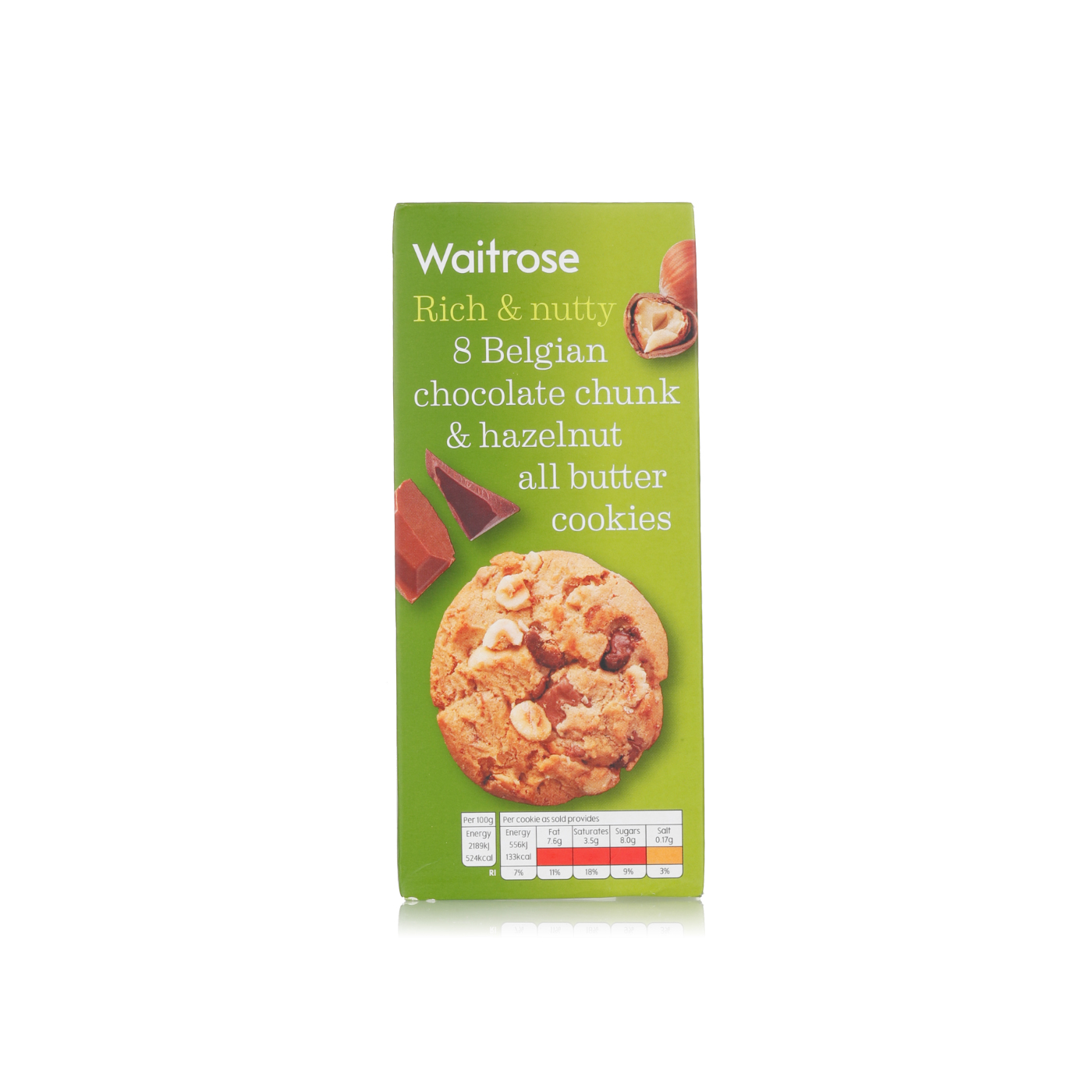 Waitrose Belgian choc & hazelnut 8 cookies 200g Spinneys UAE
