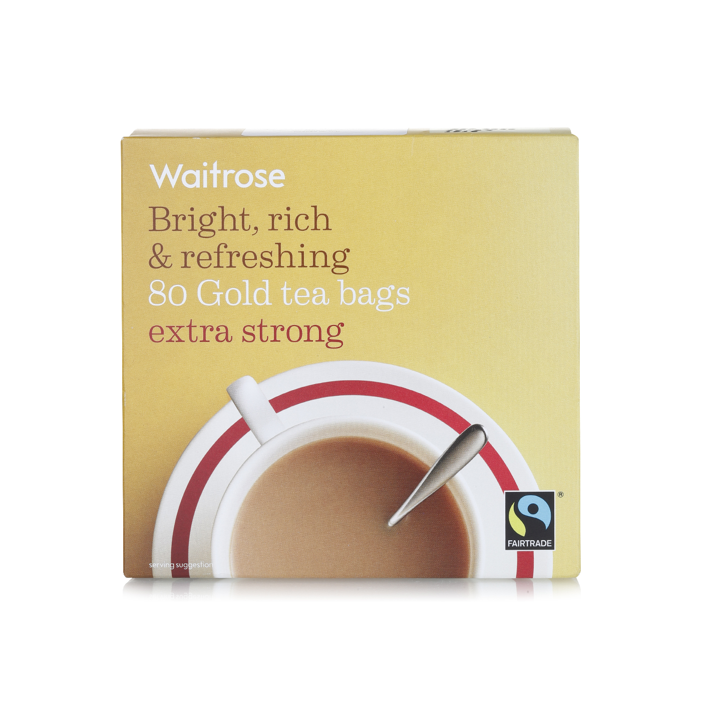 Waitrose Fairtrade Gold Extra Strong Tea Bags 80s 250g