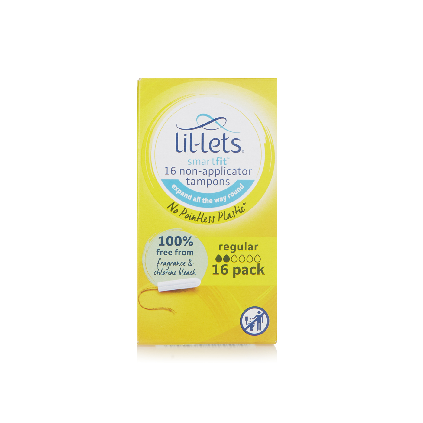 Lil Lets Non-Applicator Smartfit Regular Flow Tampons x 16