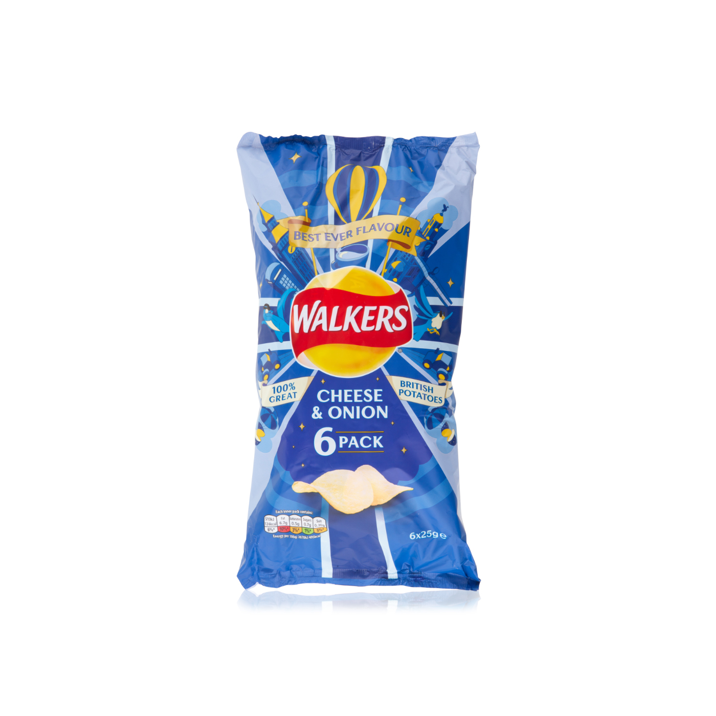 Walkers Cheese and Onion 6 x 25g