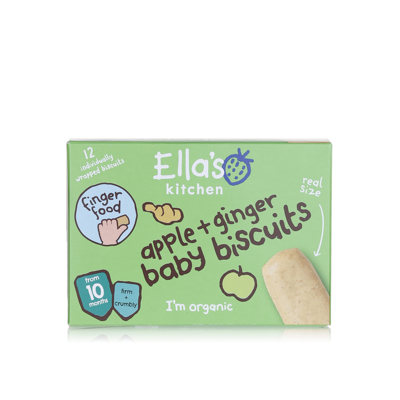 Ella's Kitchen Organic Apple Ginger Baby Biscuits 10+ Months x 12