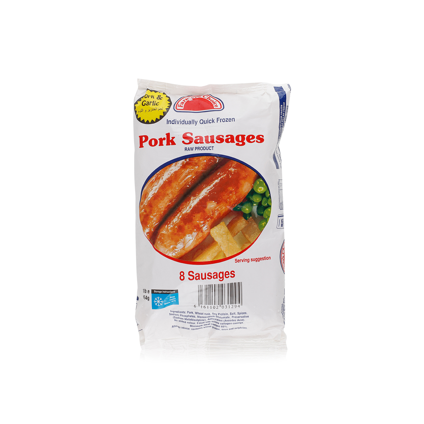 Farmer's Choice Frozen Farmer'S Choice Pork & Garlic Sausages X 8