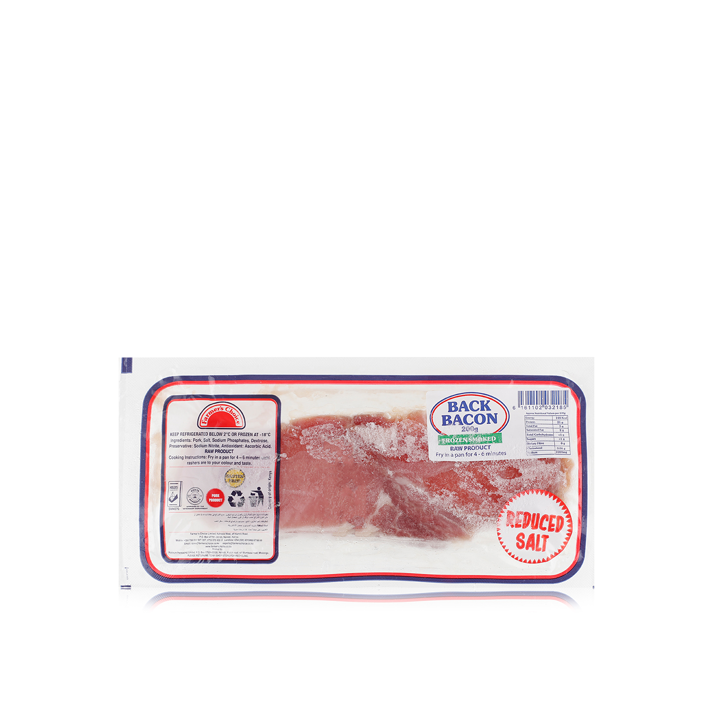 Farmer's Choice Frozen Smoked Back Bacon 200G