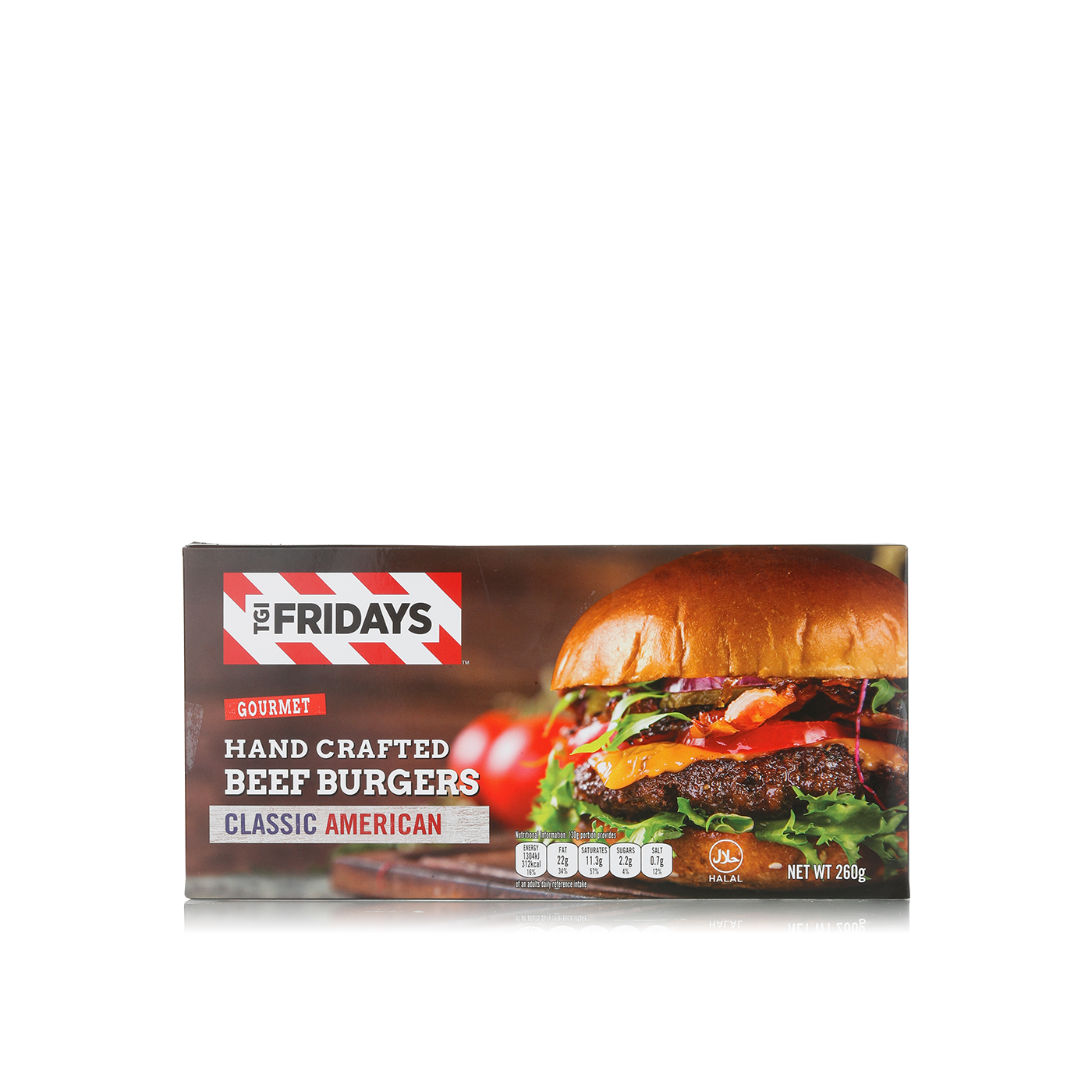 TGI Friday's Frozen Hand Crafted Beef Burgers 260G