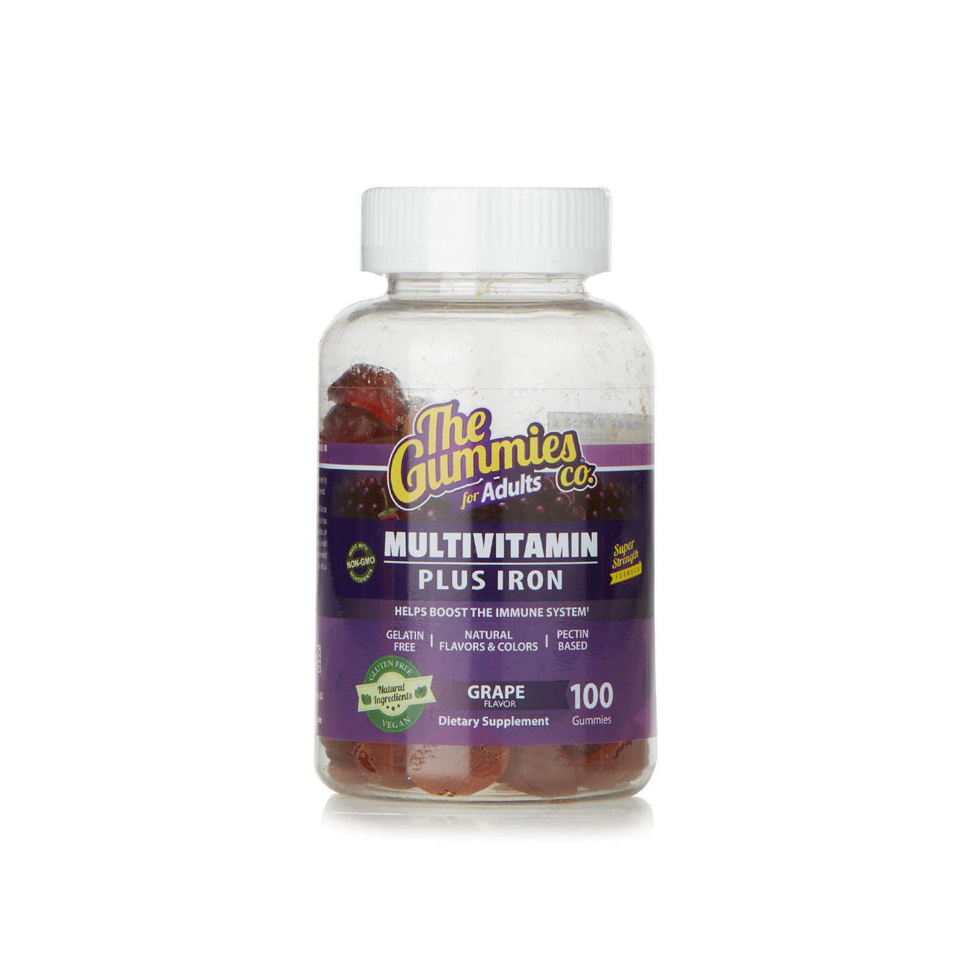 The Gummies Co. Grape Multivitamins Plus Iron for Adults x 100