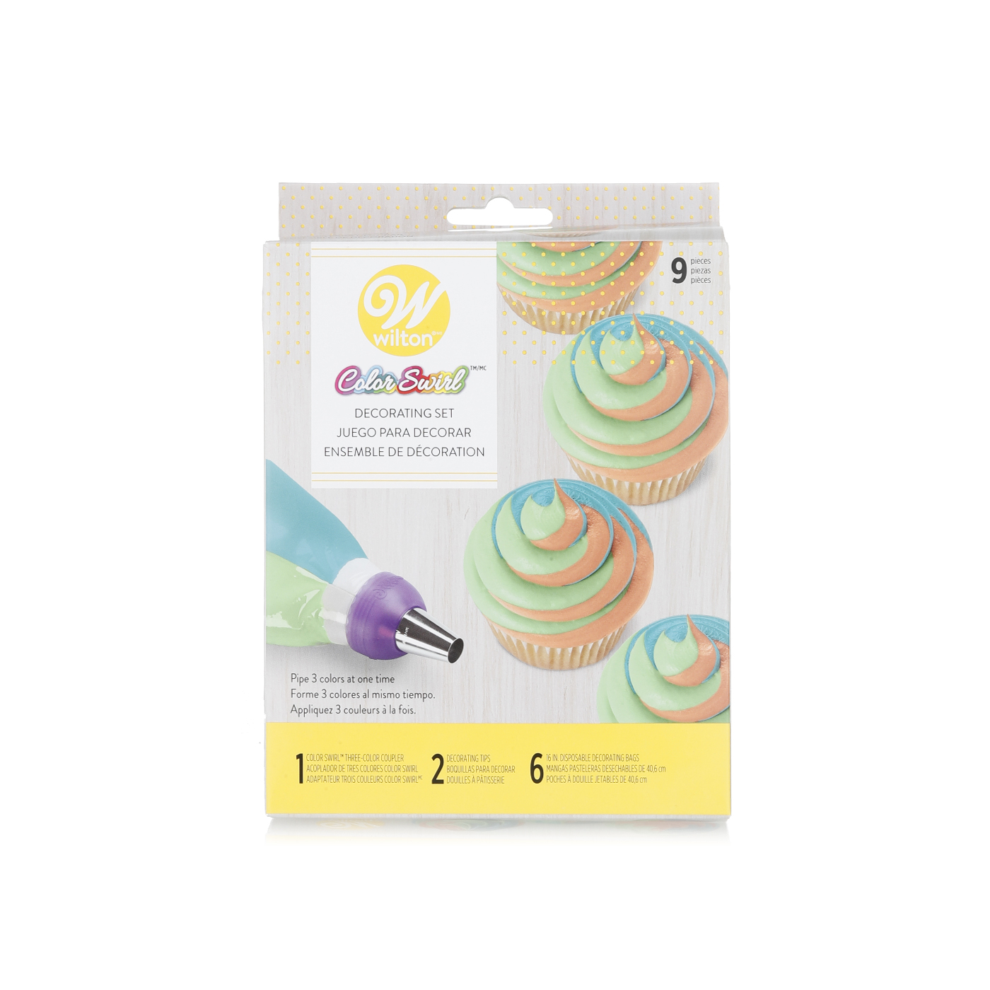 Wilton colour swirl piping bag coupler decorating kit Spinneys UAE