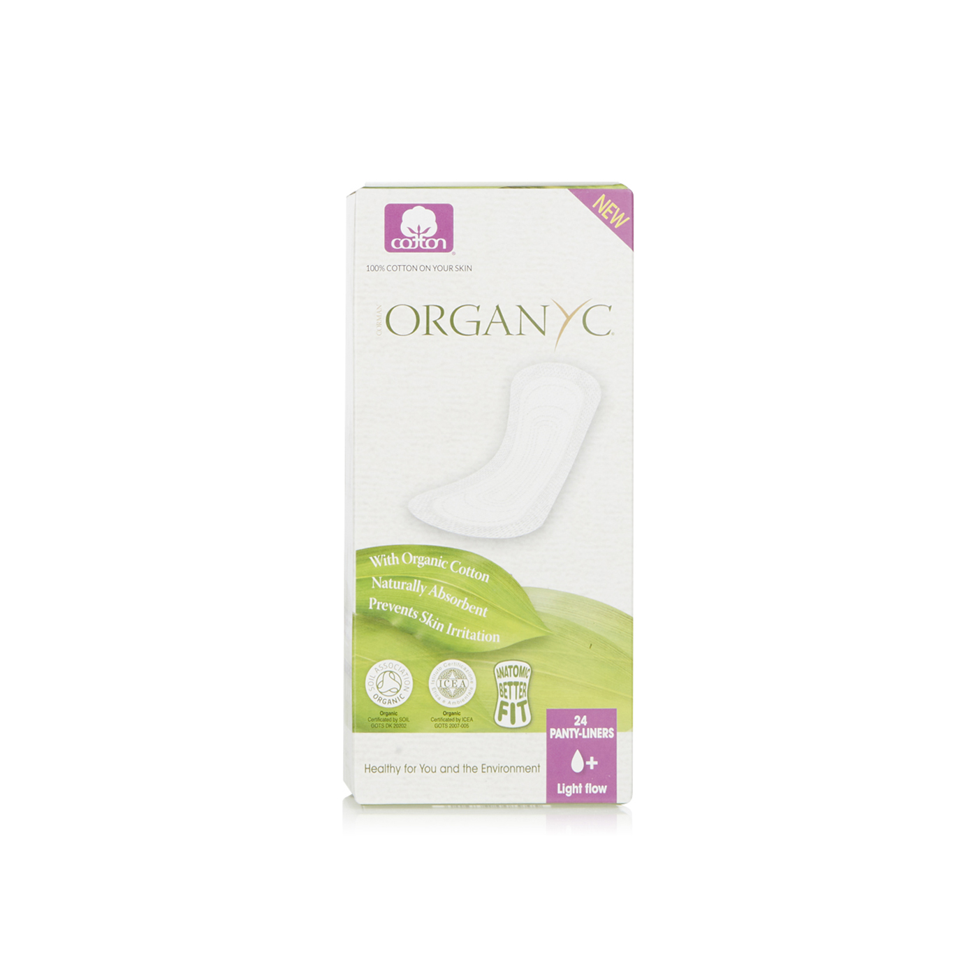 Organyc Organic Cotton Flat Panty Liners x 24