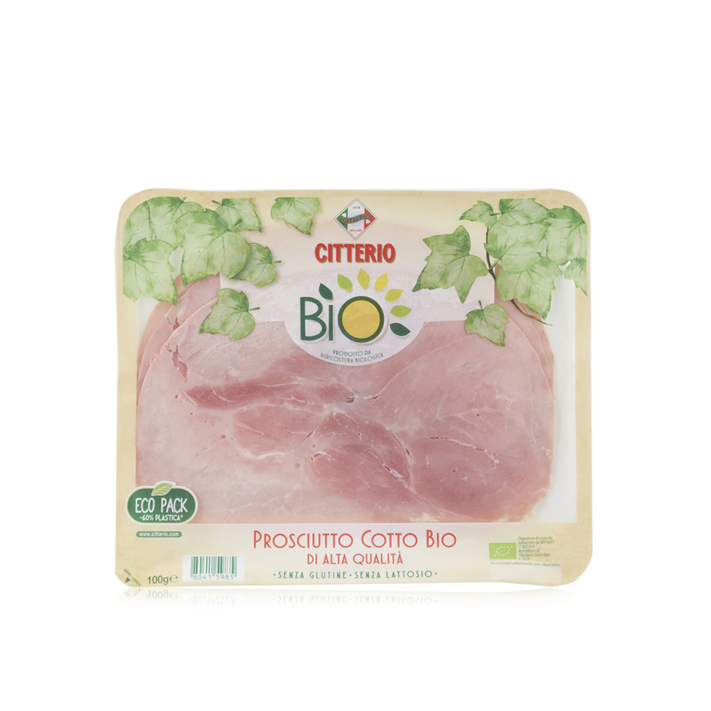 Citterio Organic Cooked Ham 100g
