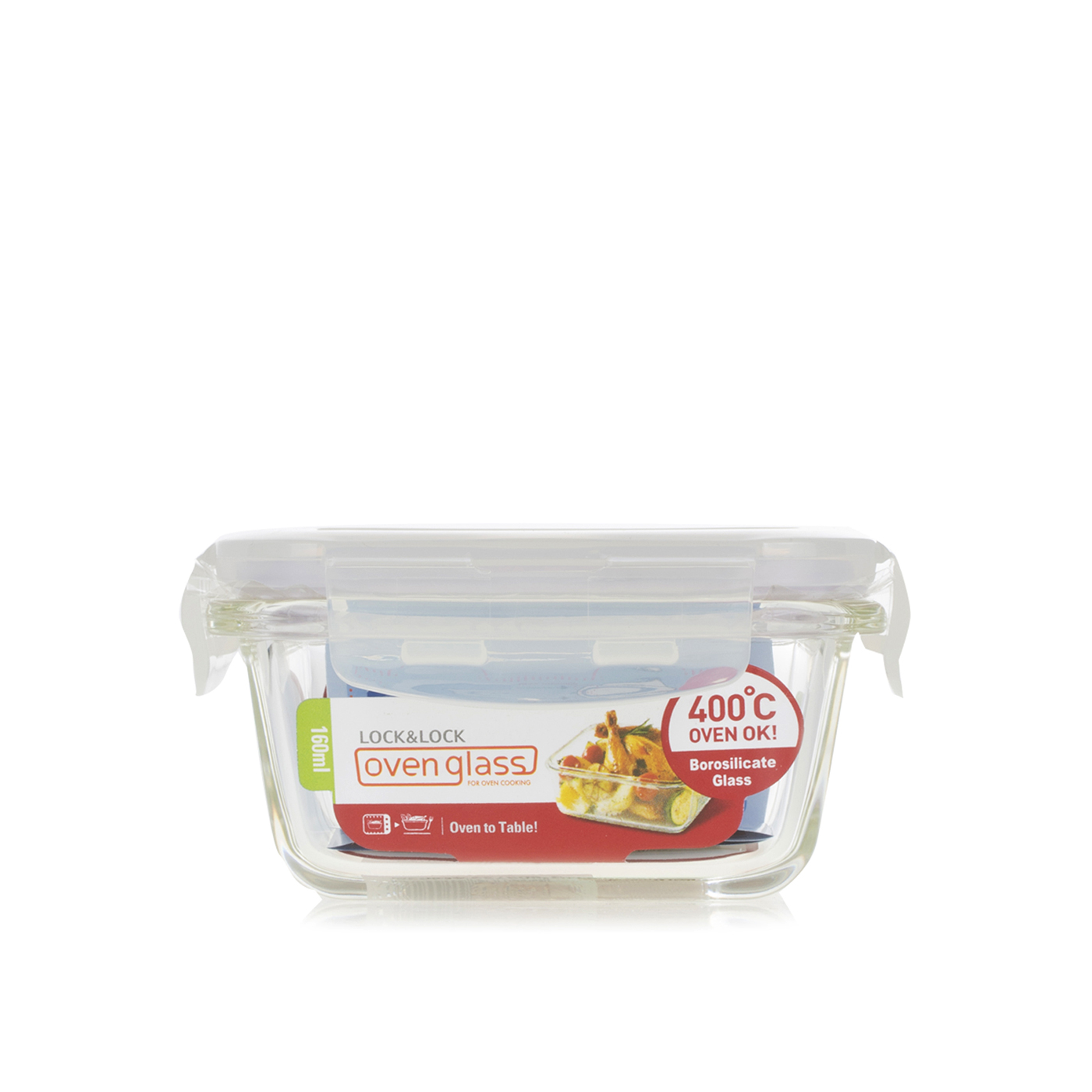 Lock & Lock Heat Resistant Glass Rectangular Container 160ml