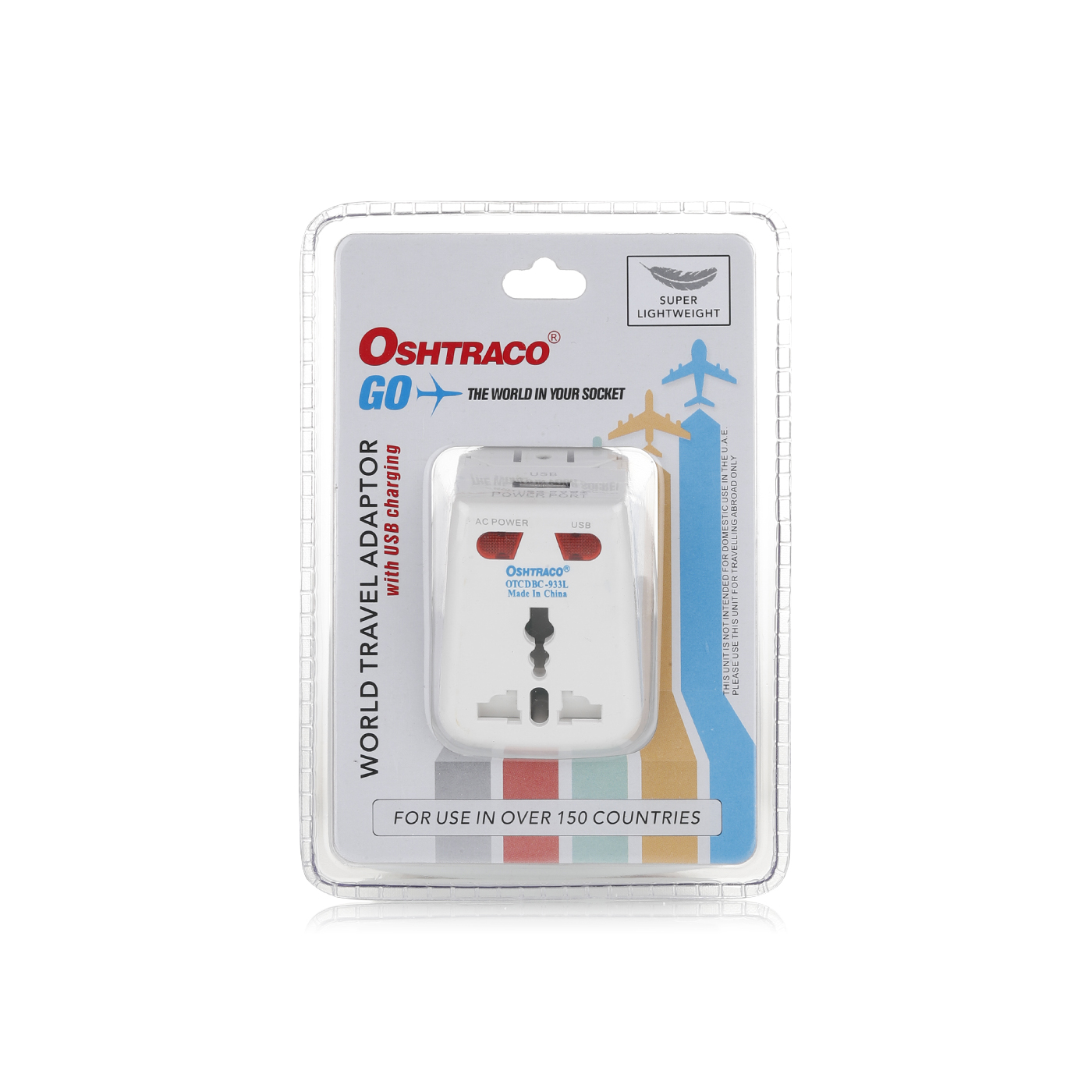 Oshtraco Travel Adaptor with USB Charger