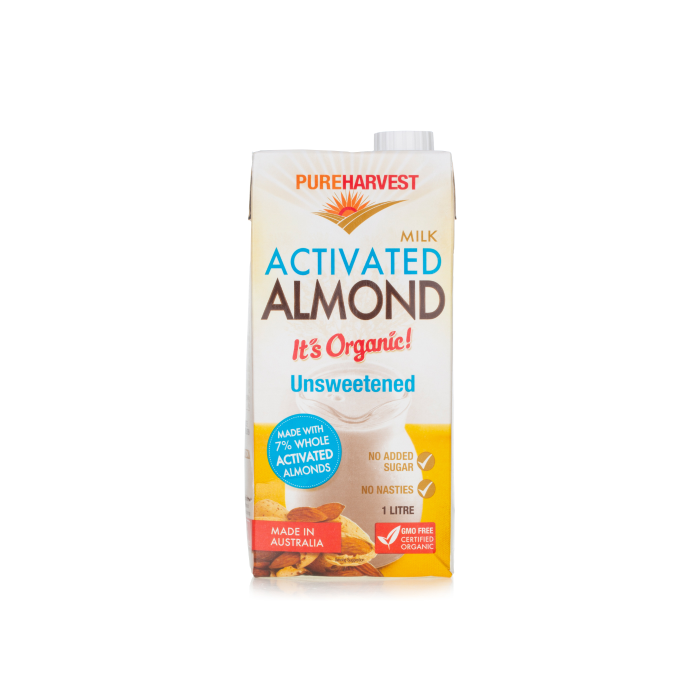 Pure Harvest Activated Unsweetened Almond Milk 1 litre