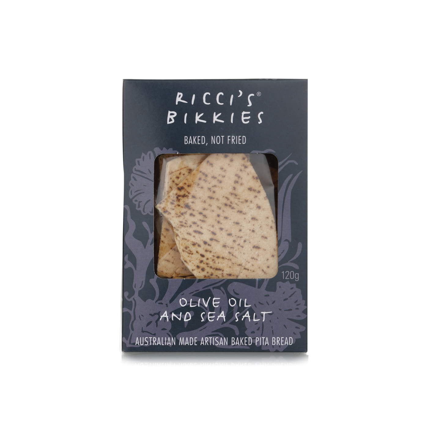 Ricci's Bikkies Olive Oil and Sea Salt Baked Pita Bread 120g