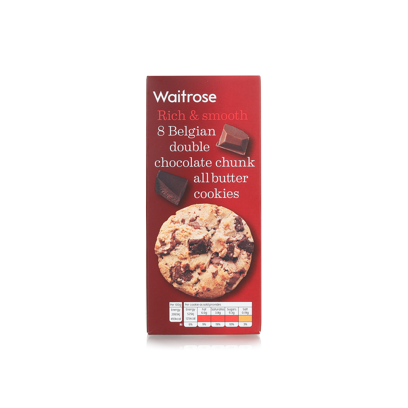 Waitrose Belgian Double Choc 8 Cookies 200g