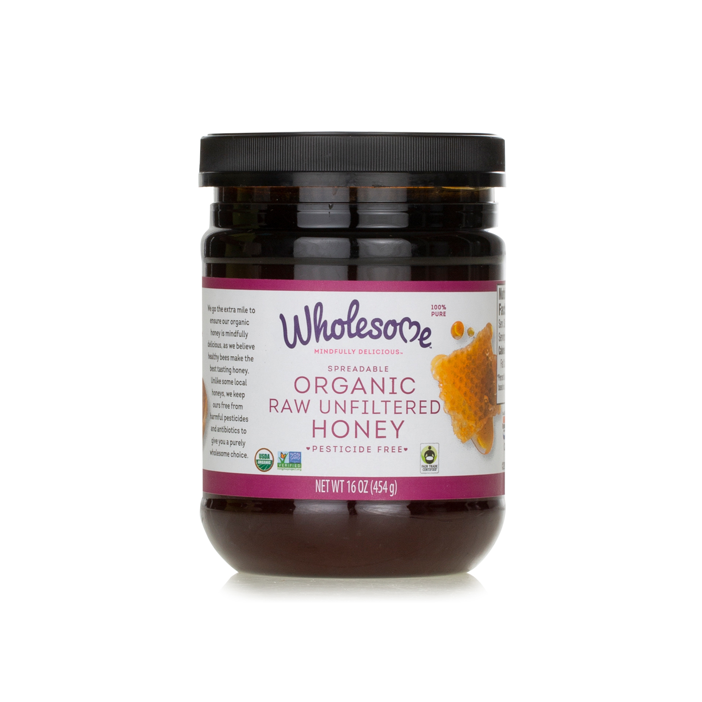 Wholesome Organic Raw Unfiltered Honey 454g
