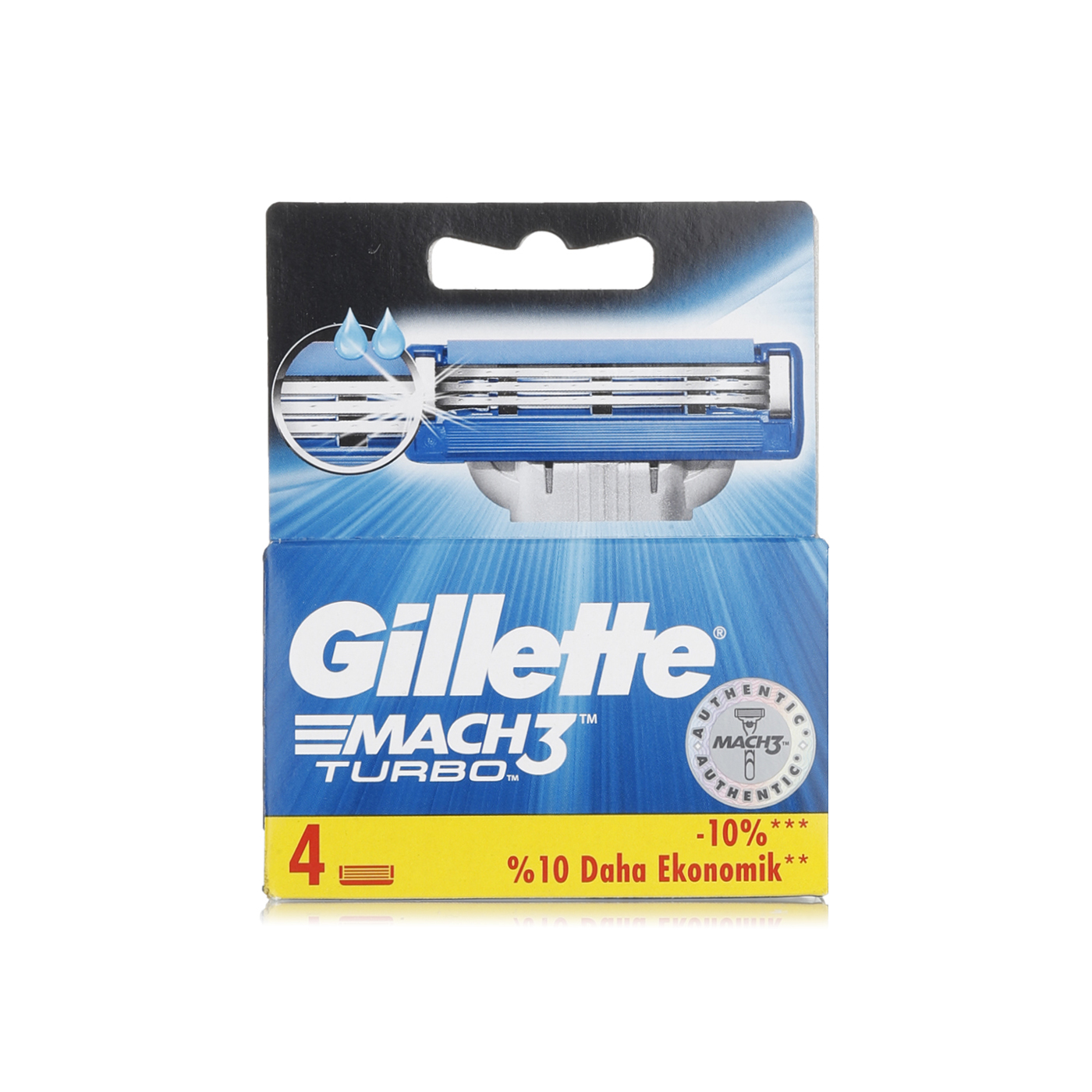 Gillette Mach3 Turbo Men's Razor Blade Refills 4pcs