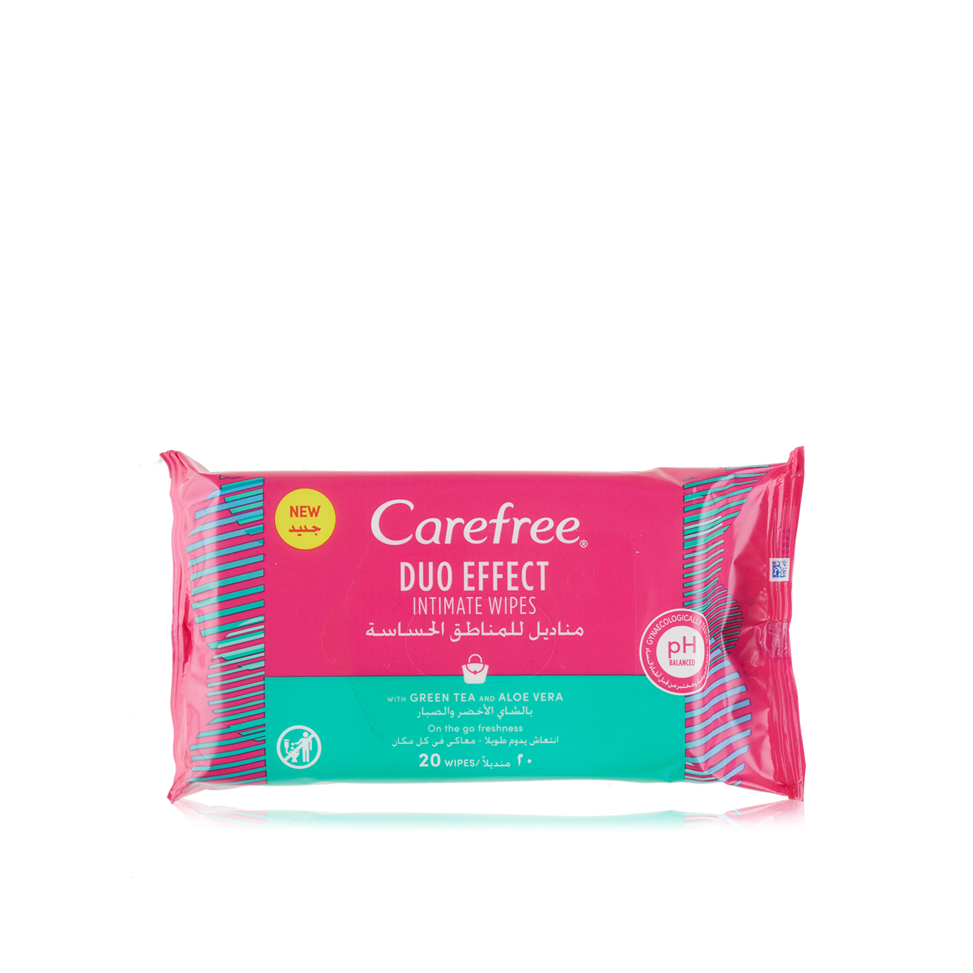 Carefree Intimate Wipes with Green Tea and Aloe x 20