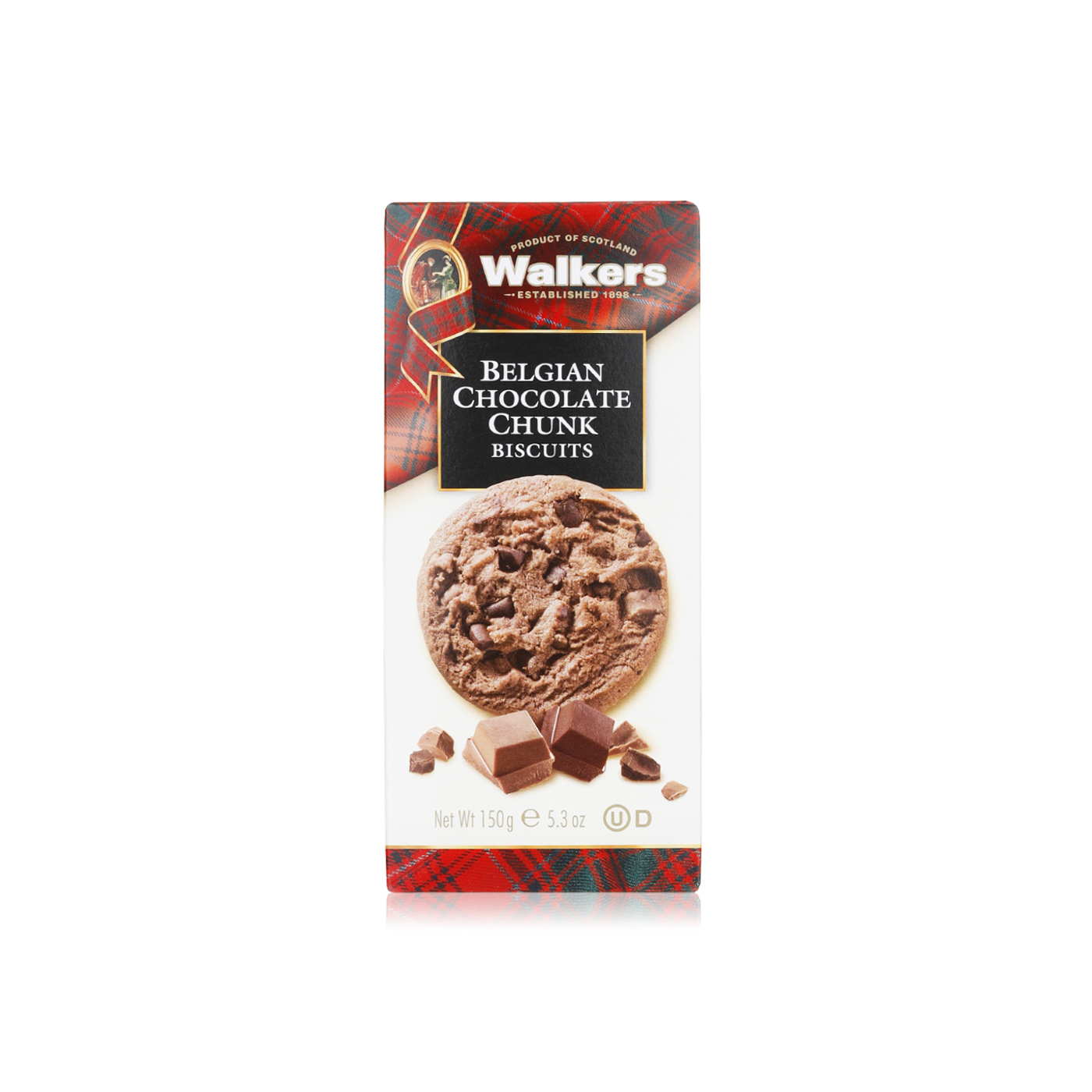 Walkers Belgian chocolate chunk biscuits 150g - Spinneys UAE