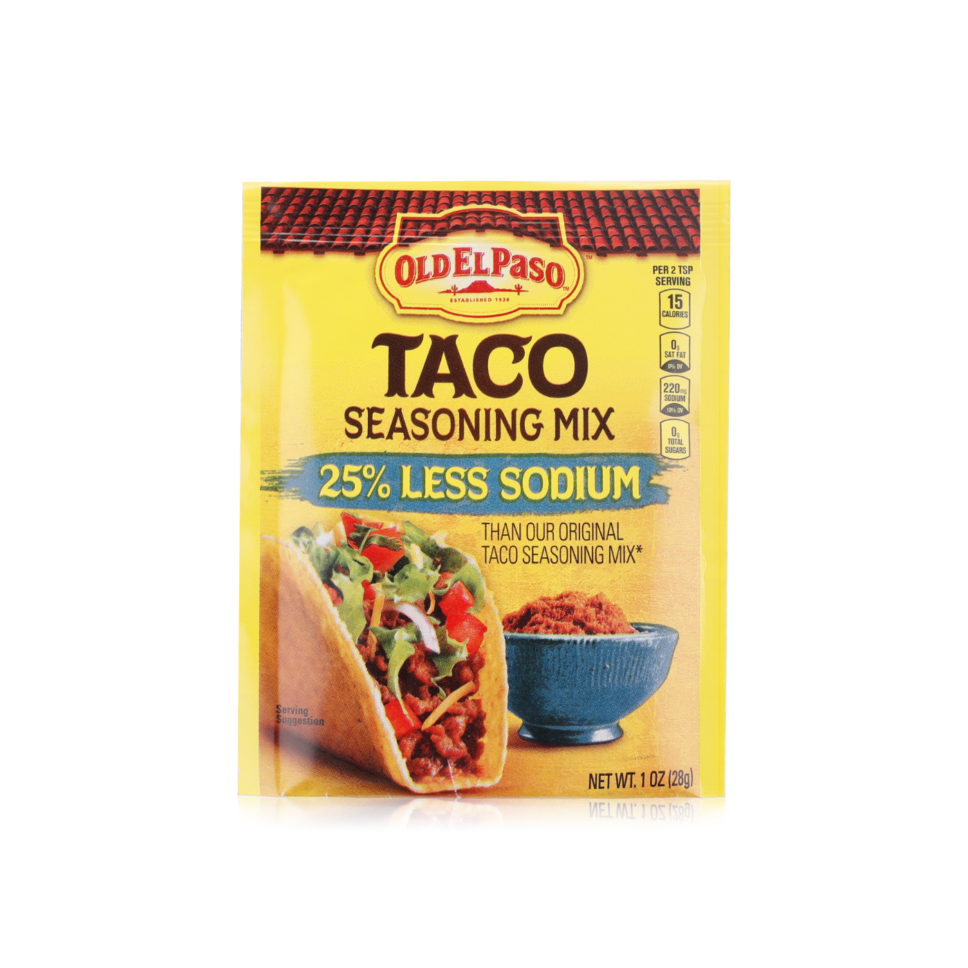 Old El Paso taco seasoning mix low sodium 28g Spinneys UAE