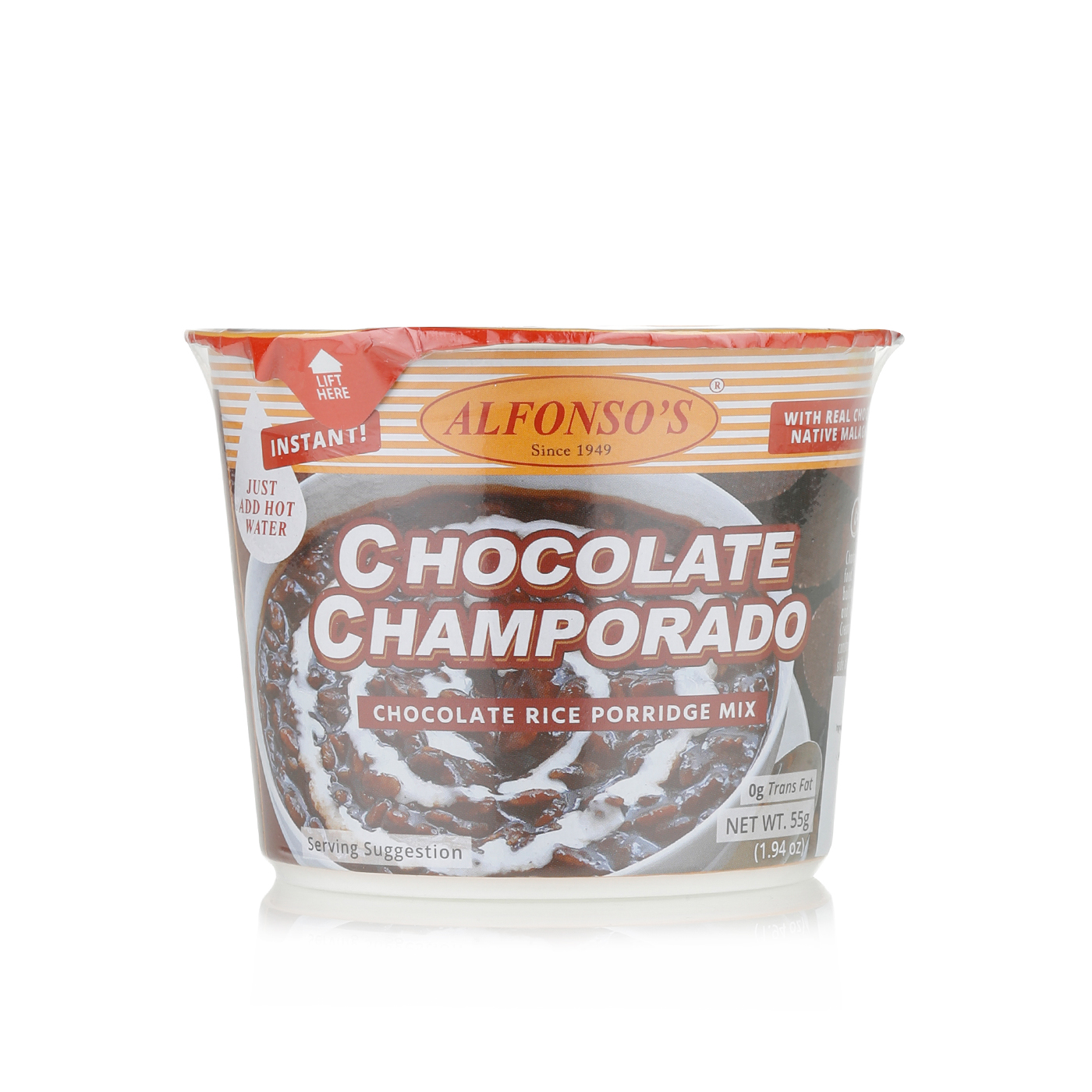 Alfonso's Chocolate Champorado Chocolate Rice Porridge Mix 55g