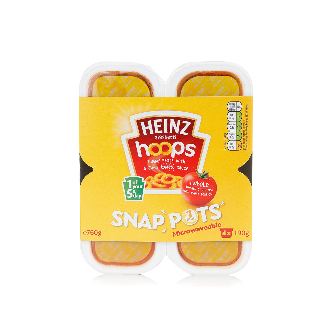 Heinz Spaghetti Hoops snap pots 4x190g Spinneys UAE
