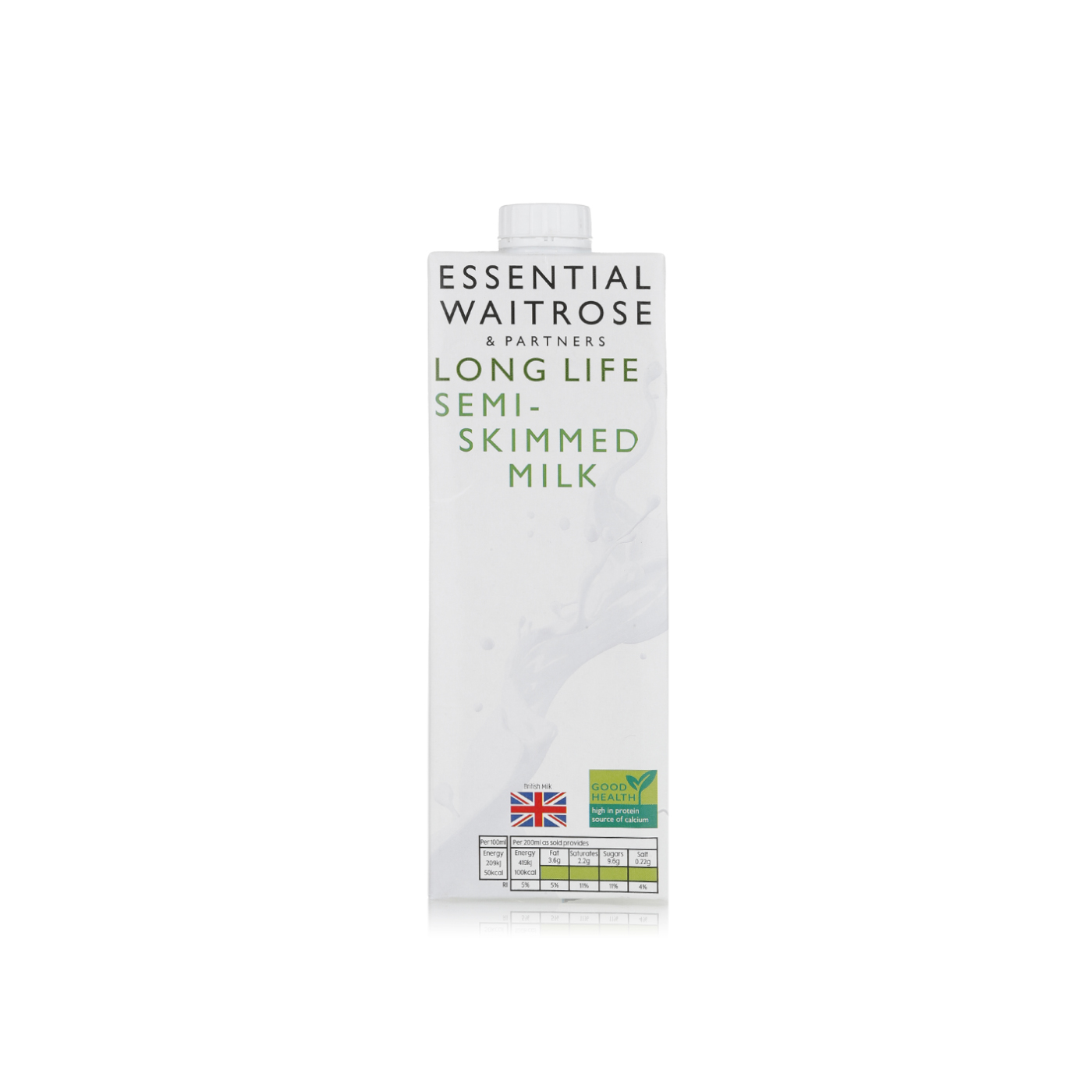 Waitrose Essential Long Life Semi Skimmed Milk 1 litre