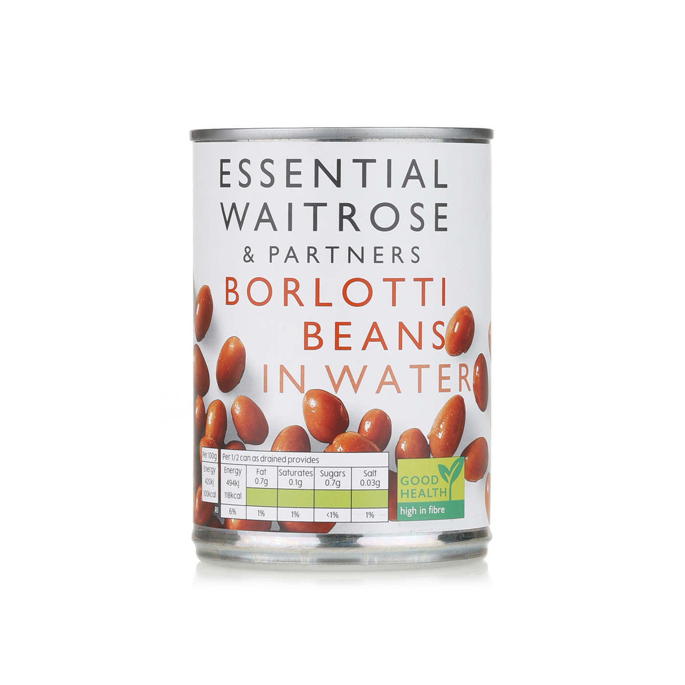 Waitrose Essential Borlotti Beans in Water 400g
