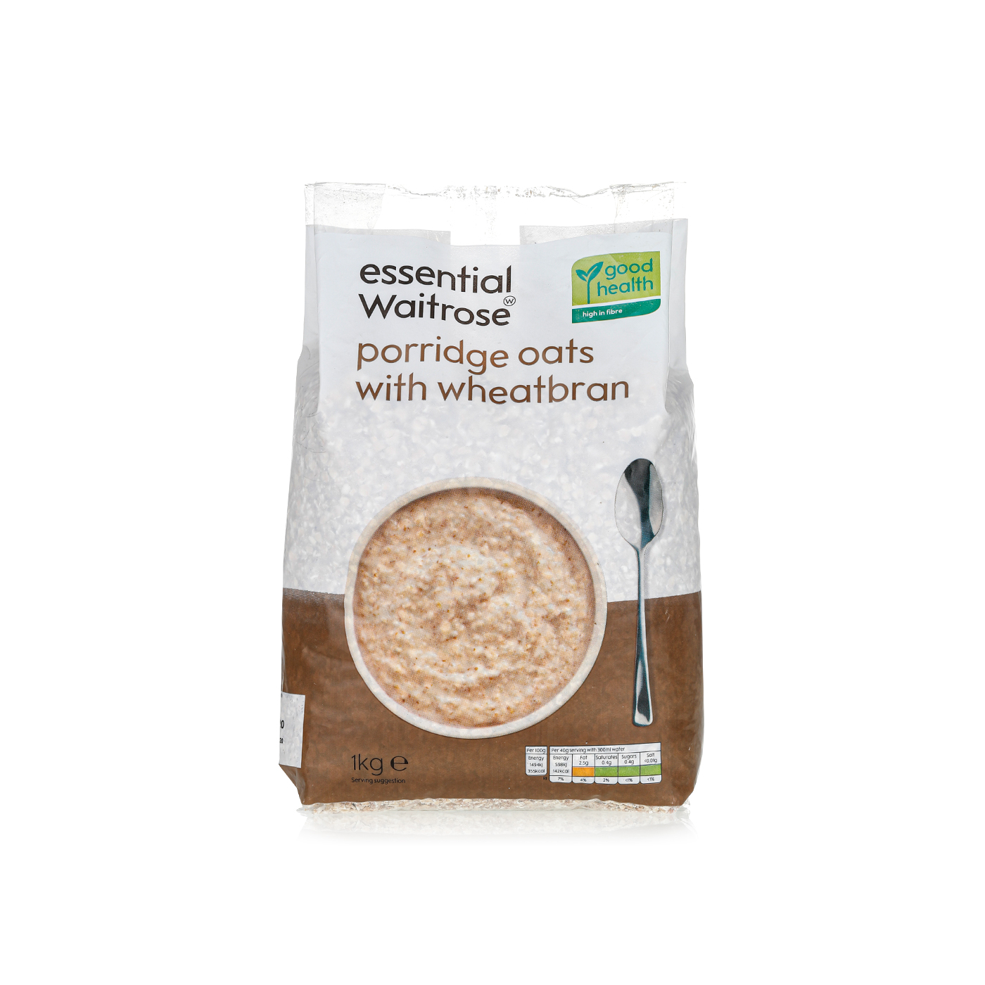 Waitrose Essential Porridge Oats with Wheatbran 1kg